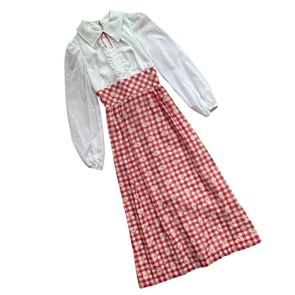 Vintage Prairie Gingham Maxi Dress